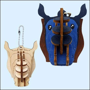 DIY 창작용 입체 동물 열쇠고리 만들기 코뿔소 15pcs